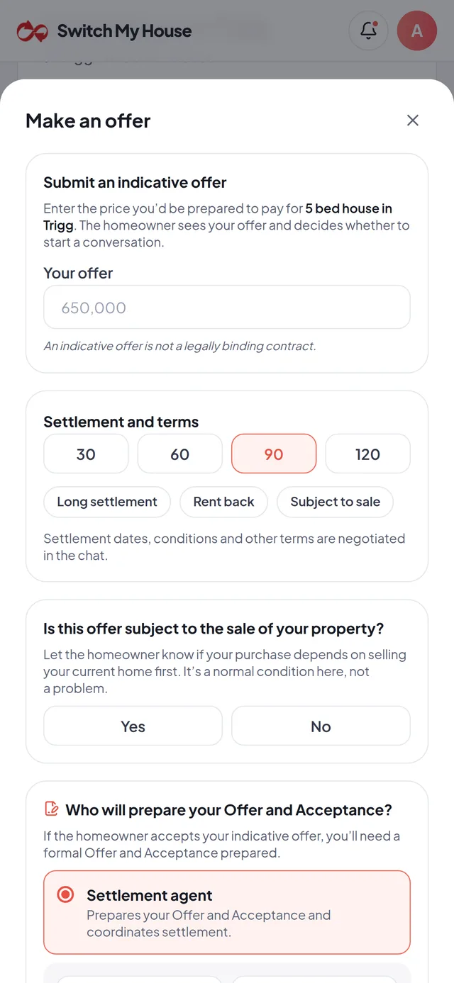 Indicative offers